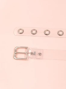 1pc Women's Black Y2K Punk Rivet Buckle Casual Belt Loop Jeans Waist Belt, Versatile For Everyday Wear Summer, School Fall, Autumn, Halloween - Clear - View 4