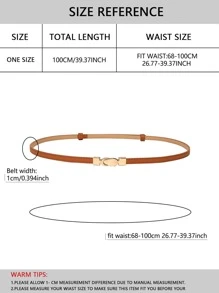 金屬扣細腰帶 - 棕色 - 查看 5