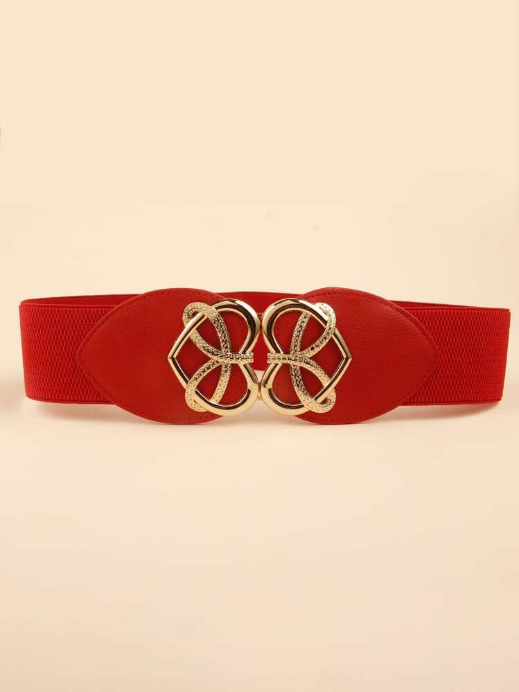 New Arrival Heart Shaped Buckle Women's Belt, Fashionable Accessory For Matching Dress Or Suit - Red - View 1
