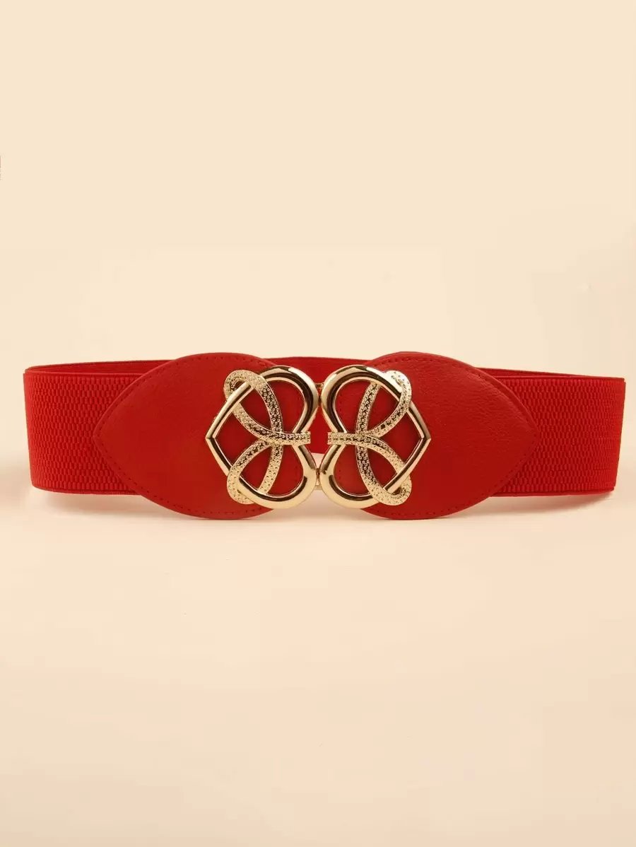 New Arrival Heart Shaped Buckle Women's Belt, Fashionable Accessory For Matching Dress Or Suit - Red - View 1