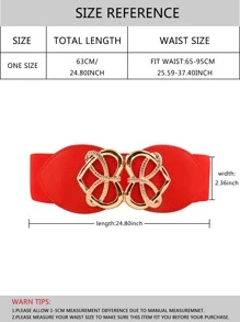 New Arrival Heart Shaped Buckle Women's Belt, Fashionable Accessory For Matching Dress Or Suit - Red - View 3