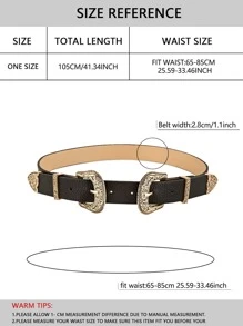 Western Buckle Belt - Black - View 4