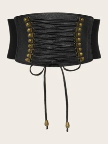 1pc Women's Waist Belt, Suitable For Coordinating Outfits, European And American Style - Black - View 1