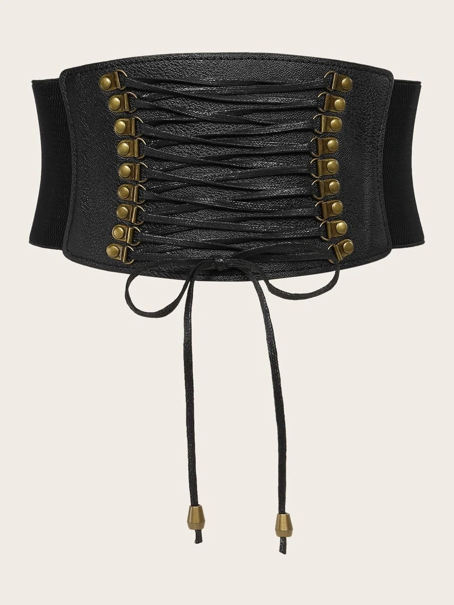 1pc Women's Waist Belt, Suitable For Coordinating Outfits, European And American Style - Black - View 1