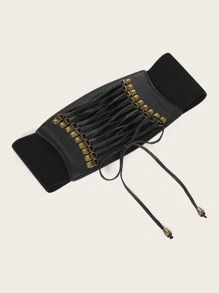 1pc Women's Waist Belt, Suitable For Coordinating Outfits, European And American Style - Black - View 2