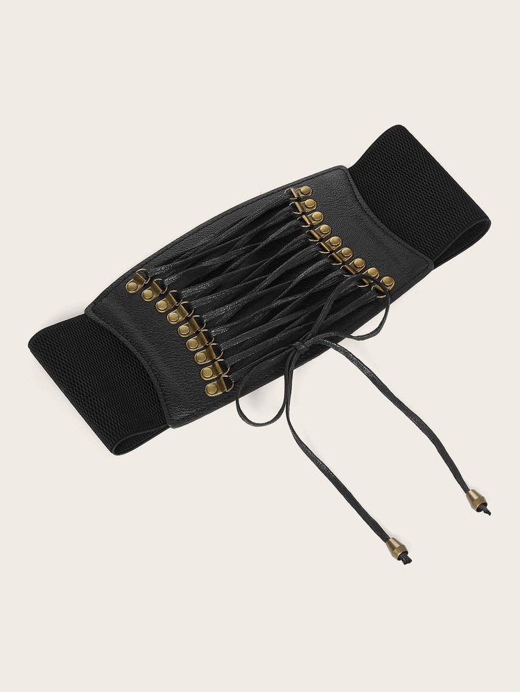 1pc Women's Waist Belt, Suitable For Coordinating Outfits, European And American Style - Black - View 2