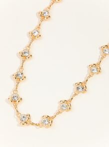 Rhinestone Decor Chain Belt - Gold - View 4