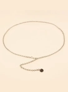 Round Charm Waist Chain Belt - Gold - View 2
