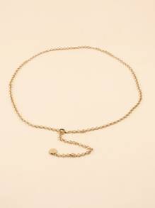 Round Charm Waist Chain Belt - Gold - View 6