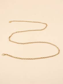 Round Charm Waist Chain Belt - Gold - View 7