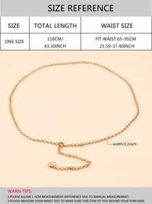 Round Charm Waist Chain Belt - Gold - View 8