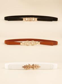 Bộ 3 thắt lưng nữ khóa tròn phong cách Boho để trang trí trang phục - Nhiều màu - Xem 1