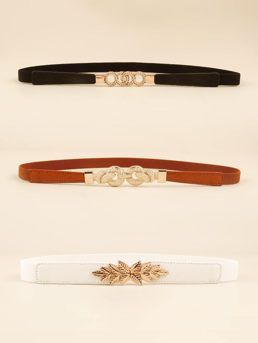 Bộ 3 thắt lưng nữ khóa tròn phong cách Boho để trang trí trang phục - Nhiều màu - Xem 1