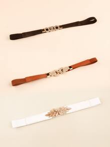 Bộ 3 thắt lưng nữ khóa tròn phong cách Boho để trang trí trang phục - Nhiều màu - Xem 2