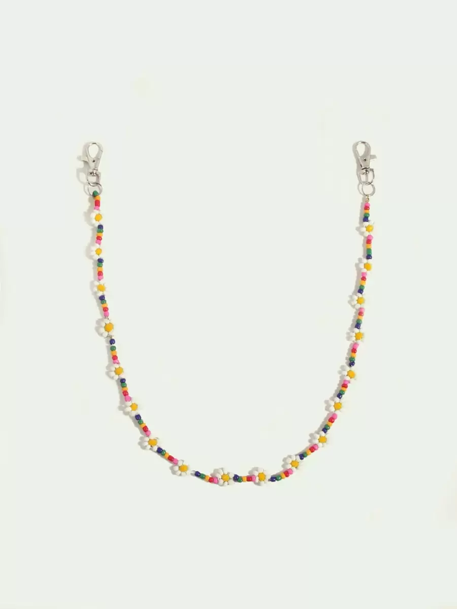 花朵裝飾串珠褲鏈 - 彩色 - 查看 1