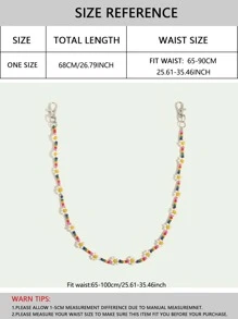 花朵裝飾串珠褲鏈 - 彩色 - 查看 4