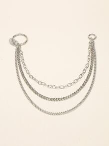 Layered Metal Pant Chain - Silver - View 2