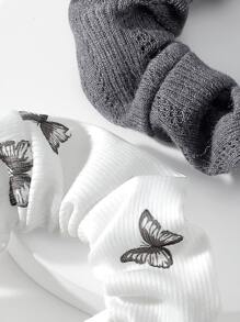 2 件蝴蝶图案花朵设计发带，适合女孩，发饰，发圈，发圈，可爱配饰