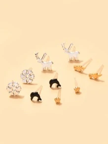 Bộ 36 đôi bông tai nữ bằng nhựa hình ngôi sao, trái tim và bướm (kiểu ngẫu nhiên) - Nhiều màu - Xem 4