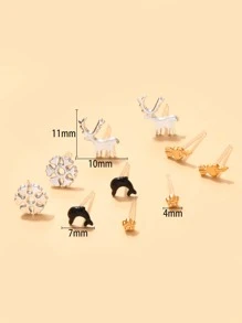 Bộ 36 đôi bông tai nữ bằng nhựa hình ngôi sao, trái tim và bướm (kiểu ngẫu nhiên) - Nhiều màu - Xem 3