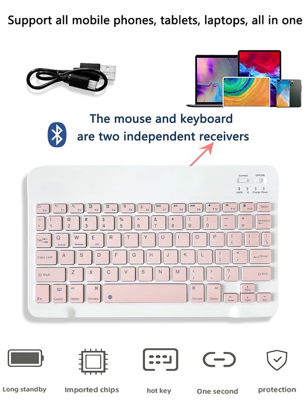 10 Inch Color Block Keyboard & Mouse Combo SHEIN USA