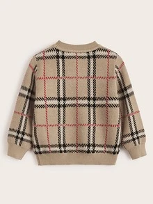 SHEIN Áo len cho bé trai tập đi Sọc ca rô Giải trí - Nhiều màu - Xem 2