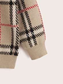 SHEIN Áo len cho bé trai tập đi Sọc ca rô Giải trí - Nhiều màu - Xem 3