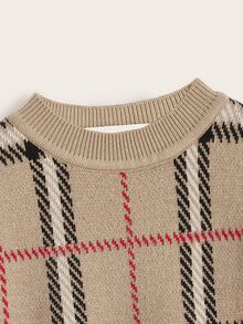 SHEIN Áo len cho bé trai tập đi Sọc ca rô Giải trí - Nhiều màu - Xem 4