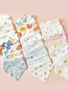 5pcs Baby Random Pattern Bib - Multicolor - View 1
