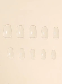 SHEIN 180pcs Clear Fake Nail - Clear - View 2