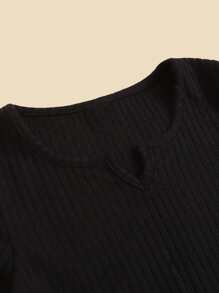 SHEIN Cô gái Tween 3pcs Ren Mộc nhĩ Áo phông Kim sa tương phản - Nhiều màu - Xem 3