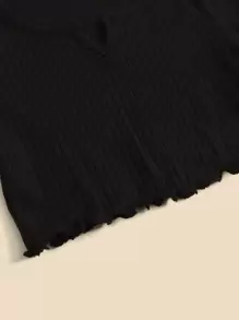 SHEIN Cô gái Tween 3pcs Ren Mộc nhĩ Áo phông Kim sa tương phản - Nhiều màu - Xem 4