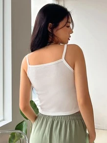 DAZY Peach And Letter Graphic Cami Top - White - View 2