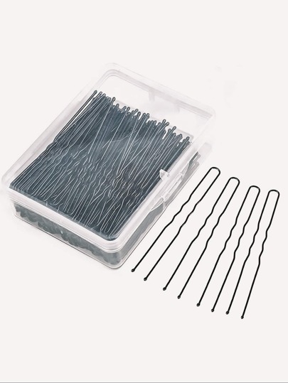 U Shaped Hair Pins , Bobbypin , Hair Braiding Tool , 100pcs Ladies Hair Bun Hairpin , With Storage Box , ( 2.4Inches ) , ( Black ) Black Friday