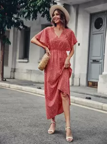 Đầm Họa tiết hoa Boho - Đỏ - Xem 1