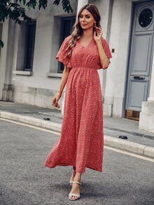 Đầm Họa tiết hoa Boho - Đỏ - Xem 6