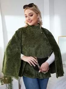 Cazadora de manga capa forro polar - Verde militar - Ver 1