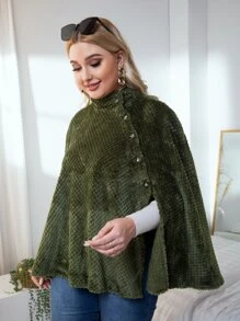 Cazadora de manga capa forro polar - Verde militar - Ver 3