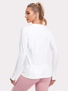 VUTRU High Neck Zip Up Sports Jacket Compression Shirt - White - View 2