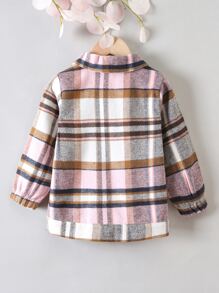 Niñitas Abrigo de cuadros con botón delantero - Multicolor - Ver 2