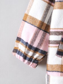Niñitas Abrigo de cuadros con botón delantero - Multicolor - Ver 7