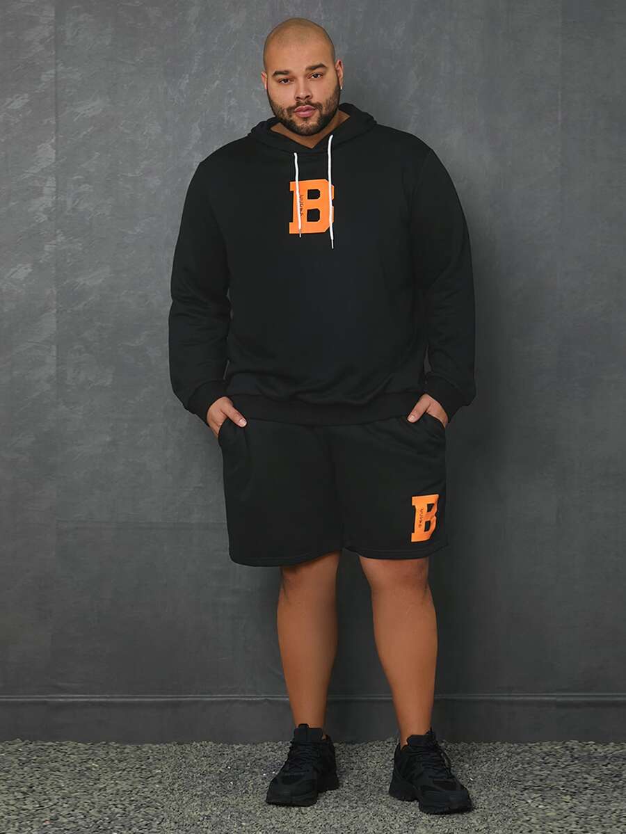 Manfinity Bộ hai mảnh Nam Dây kéo Túi Lá thư Giải trí - màu đen - Xem 1