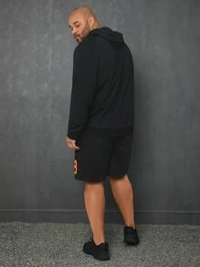 Manfinity Bộ hai mảnh Nam Dây kéo Túi Lá thư Giải trí - màu đen - Xem 2