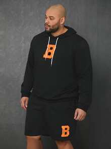 Manfinity Bộ hai mảnh Nam Dây kéo Túi Lá thư Giải trí - màu đen - Xem 5