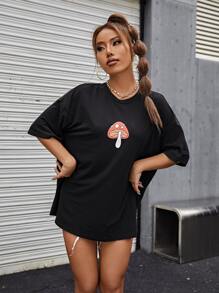 Áo thun nữ Thực vật Giải trí - màu đen - Xem 3