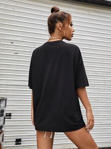 Áo thun nữ Thực vật Giải trí - màu đen - Xem 2
