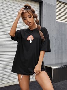 Áo thun nữ Thực vật Giải trí - màu đen - Xem 5