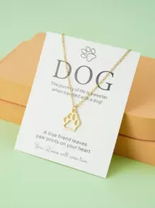 女孩爪子吊墜項鍊 - 金黃色 - 查看 1