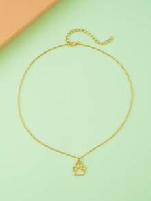 女孩爪子吊墜項鍊 - 金黃色 - 查看 2