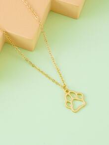 女孩爪子吊墜項鍊 - 金黃色 - 查看 3